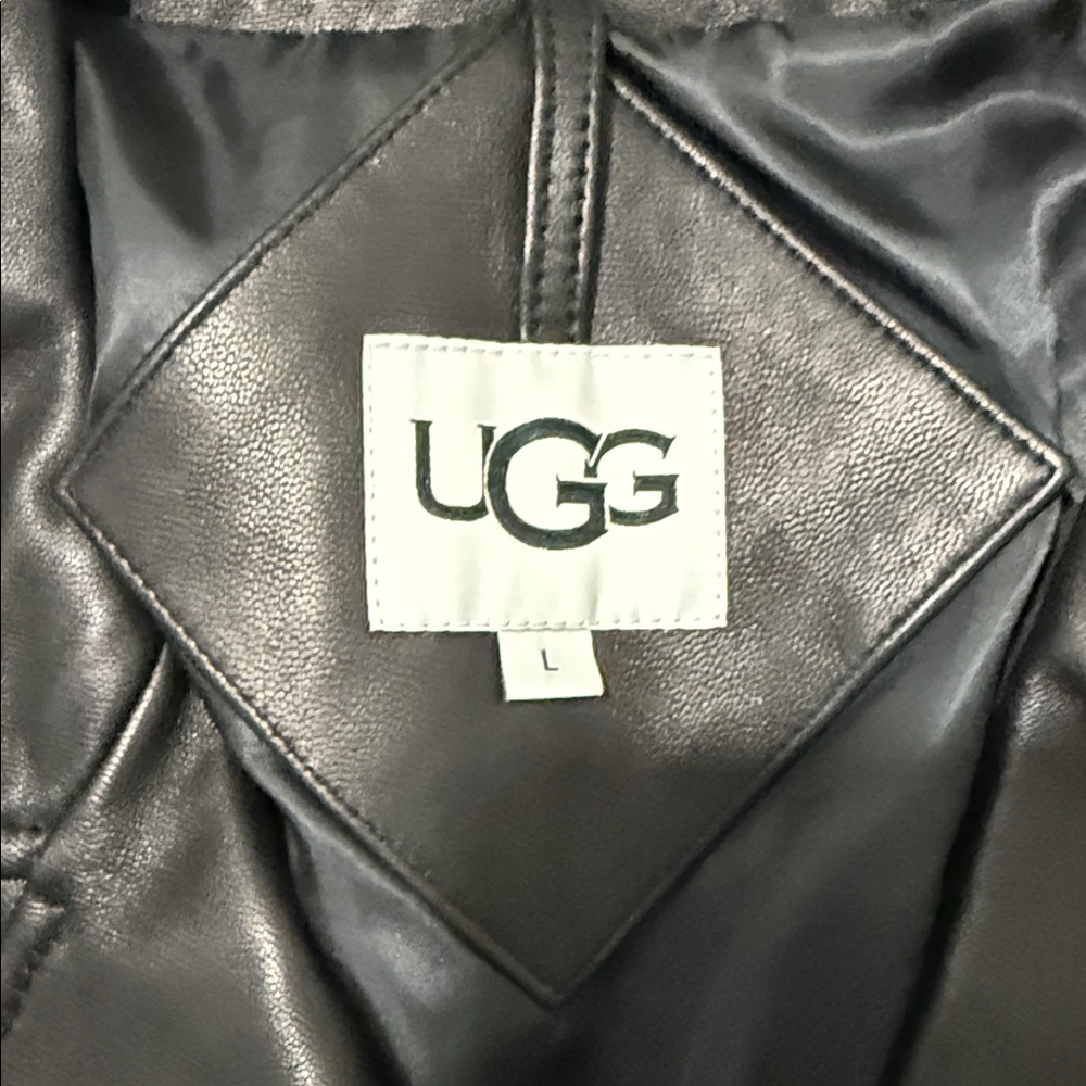 UGG Black Moto-Style Jacket with Zip Details - Picture 2 of 3
